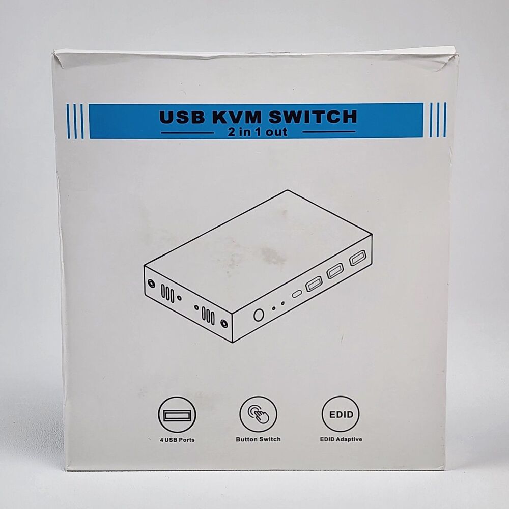 USB 3.0 KVM Switch HDMI 2 Port 4K 60Hz Dual Computer Monitor Selector GREATHTEK